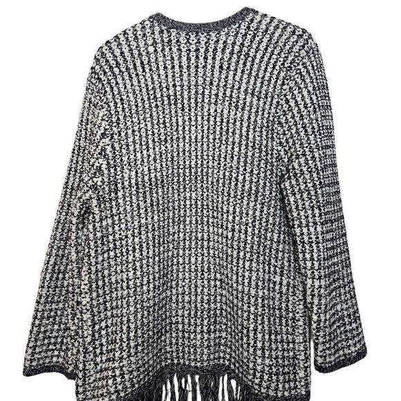 Karl Lagerfeld Open Front Fringe Cardigan Size Medium - Picture 6 of 8